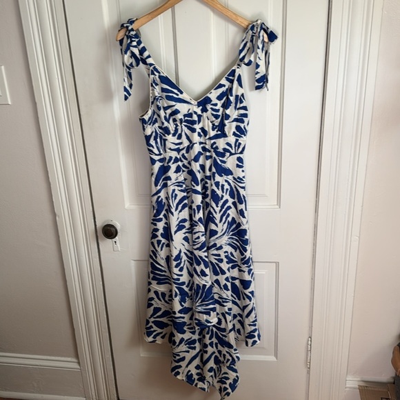 ALEXIS for Target // Blue Print Botanical Tie Strap Assymetrical Hem Dress - Picture 3 of 8